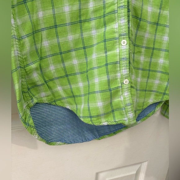 Gilly Hicks Hollister green plaid button up long sleeve women’s size small - Picture 3 of 9